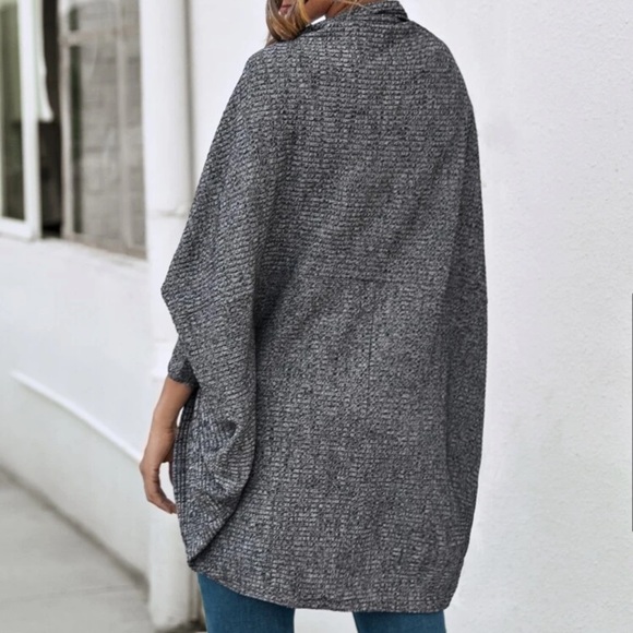 Soft rib knit cardigan sweater dolman sleeve red - Picture 12 of 13